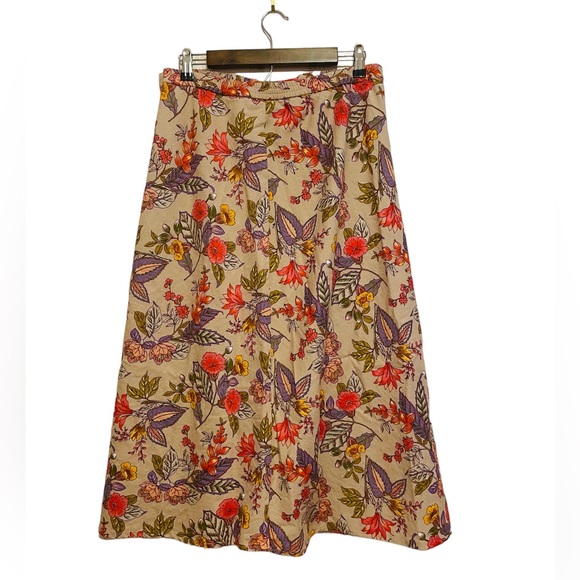 Vibrant Floral Vintage Midi Skirt - Picture 2 of 4